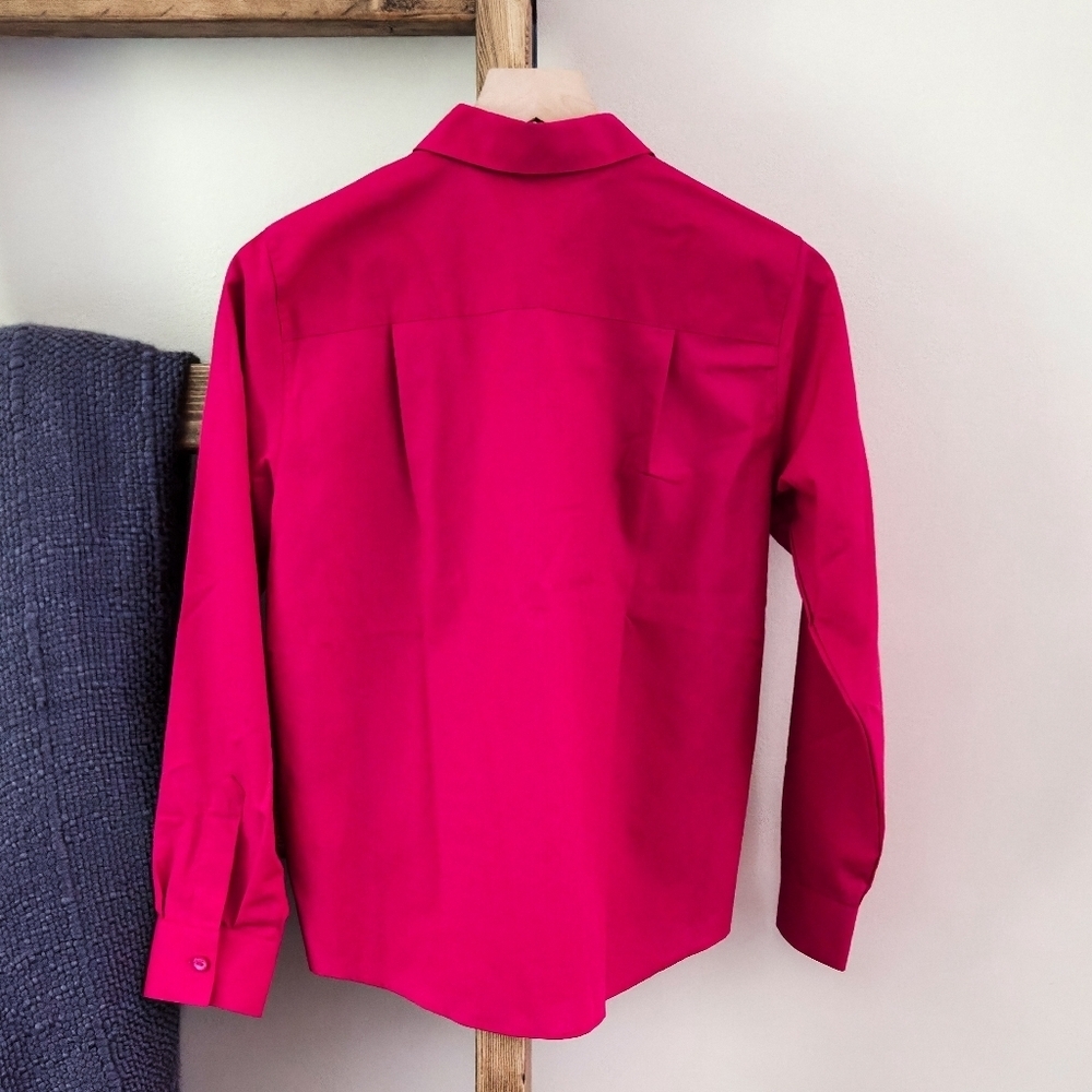 Foxcroft By Appleseed Fuchsia Pink Button-Up Shirt (Size 6P) - Picture 5 of 5